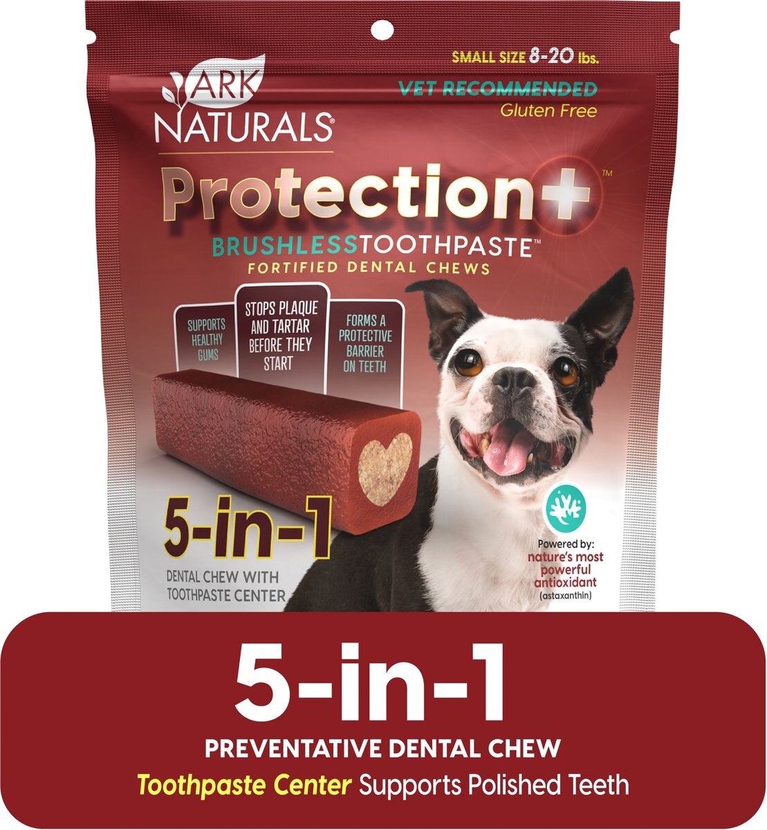 Ark Naturals Brushless Toothpaste Protection+ Small Dental Dog Treats