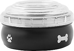 Frisco Travel Non-skid Stainless Steel Dog & Cat Bowl, Black, Small: 1.5 cup