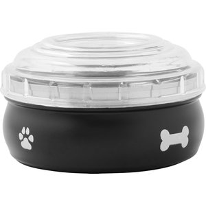 Frisco Travel Non-skid Stainless Steel Dog & Cat Bowl, Black, Small: 1.5 cup