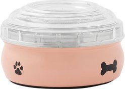 Frisco Travel Non-skid Stainless Steel Dog & Cat Bowl, Peach, Small: 1.5 cup