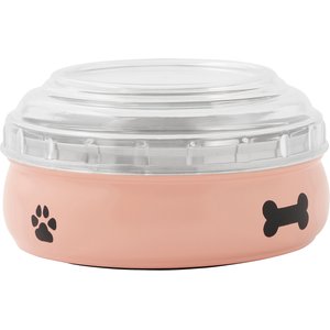 Frisco Travel Non-skid Stainless Steel Dog & Cat Bowl, Peach, Medium: 3 cup