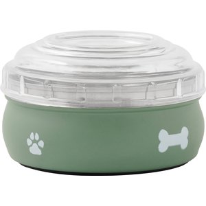 Frisco Travel Non-skid Stainless Steel Dog & Cat Bowl, Artichoke Green, Small: 1.5 cup