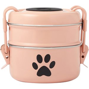Frisco Travel Stainless Steel Dog & Cat Bowl, Peach, Small