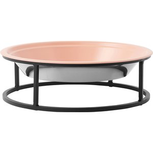 Frisco Elevated Non-skid Stainless Steel Dog & Cat Bowl, Peach, 5 cup