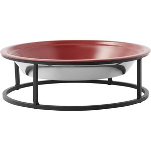 Frisco Elevated Non-skid Stainless Steel Dog & Cat Bowl, Maroon Red, 5 cup