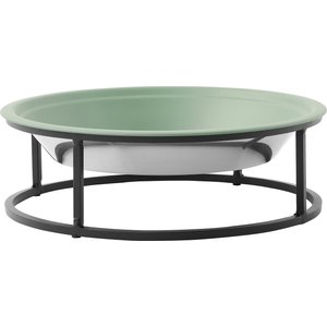 Frisco Elevated Non-skid Stainless Steel Dog & Cat Bowl, Artichoke Green, 5.5 Cup