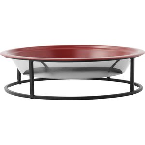 Frisco Elevated Non-skid Stainless Steel Dog & Cat Bowl, Maroon Red, 10 Cup