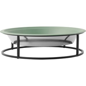 Frisco Elevated Non-skid Stainless Steel Dog & Cat Bowl, Green, 10 Cup