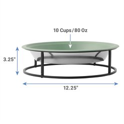 Frisco Elevated Non-skid Stainless Steel Dog & Cat Bowl, Artichoke Green, 10 cup slide 2 of 5