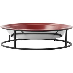 Frisco Elevated Non-skid Stainless Steel Dog & Cat Bowl, Maroon Red, 14 Cups