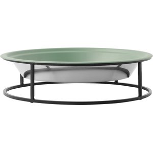 Frisco Elevated Non-skid Stainless Steel Dog & Cat Bowl, Artichoke Green, 14 Cups