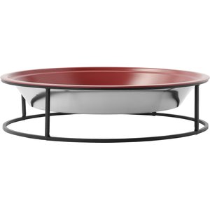 Frisco Elevated Non-skid Stainless Steel Dog & Cat Bowl, Maroon Red, 18 cup
