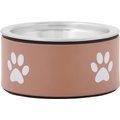 Frisco Paw Print Non-Skid Stainless Steel Dog & Cat Bowl, Champagne, Small: 1 cup