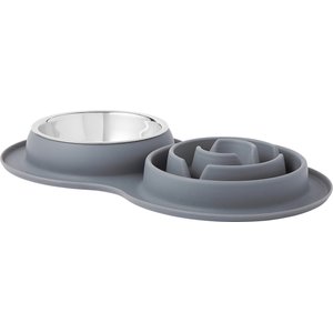 Frisco Silicone Slow Feeder Mat with Stainless Steel Bowl, Medium: 3 cup