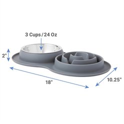 Frisco Silicone Slow Feeder Mat with Stainless Steel Bowl, Medium: 3 cup slide 2 of 5