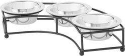 Frisco Curved Triple Feeder Stainless Steel Dog & Cat Bowl, Small: 1 cup