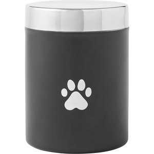 Frisco Fish Bone Print Stainless Steel Storage Canister, Black, 6 Cup