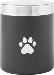 Frisco Fish Bone Print Stainless Steel Storage Canister, Black, 10 cup