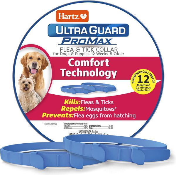 Hartz Ultra Guard ProMax Flea & Tick Collar for Dogs, Blue, 2 doses (12-mos. supply) slide 1 of 7