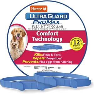 Hartz Ultra Guard ProMax Flea & Tick Collar for Dogs, Blue, 2 doses (12-mos. supply)