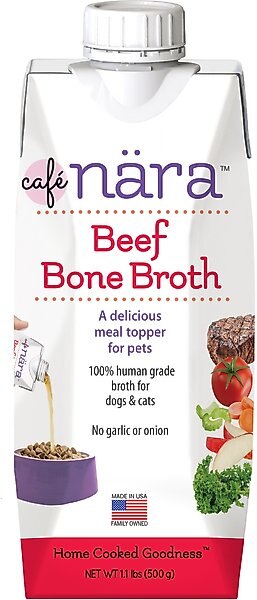 Cafe Nara Beef Broth Grain-Free Dog & Cat Wet Food Topper, 1.1-lb bottle slide 1 of 3