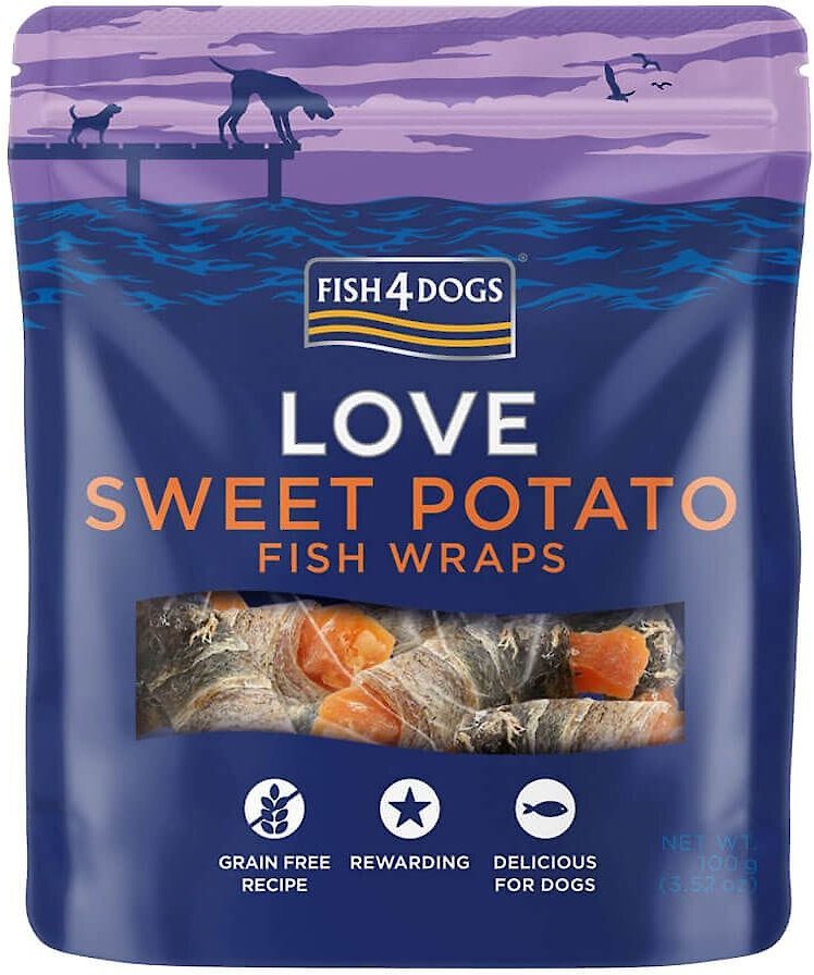 Discontinued - FISH4DOGS Sweet Potato Fish Wraps Dog Treats, 3.5-oz bag ...