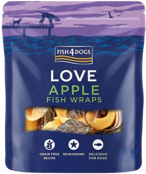 Fish4Dogs Sweet Ocean Wraps Fish & Apple Dog Treats, 3.17-oz bag slide 1 of 5