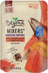 Purina Beyond Mixers+ Digestive Support Wild Salmon & Pumpkin Recipe Wet Cat Food, 1.55-oz pouch, case of 16