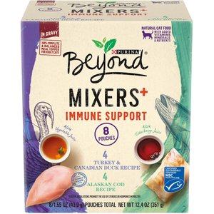 Purina Beyond Mixers+ Immune Support Variety Pack Wet Cat Food, 1.55-oz pouch, case of 8