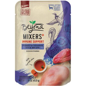 Purina Beyond Mixers+ Immune Support Turkey & Canadian Duck Recipe Wet Cat Food, 1.55-oz pouch, case of 16