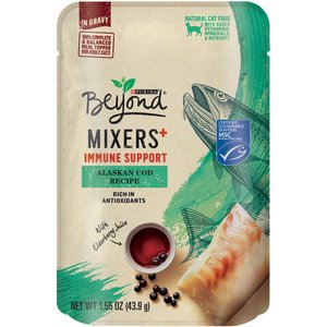 Purina Beyond Mixers+ Immune Support Alaskan Cod Recipe Wet Cat Food, 1.55-oz pouch, case of 16