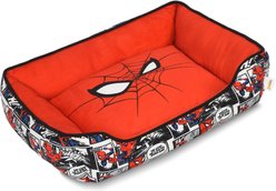 Fetch For Pets Marvel Spiderman Comic Book Cuddler Dog Bed, Red