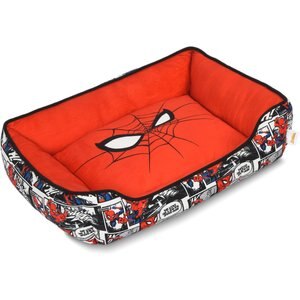 Fetch For Pets Marvel Spiderman Comic Book Cuddler Dog Bed, Red