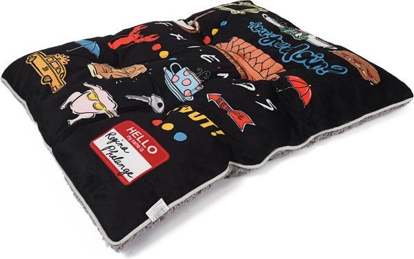 Fetch For Pets Friends Iconic Friends Graphics Napper Dog Bed, Black slide 1 of 5