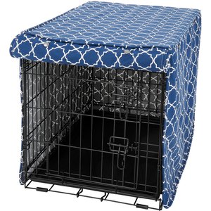 Frisco Crate Cover, Navy Trellis, 30 inch