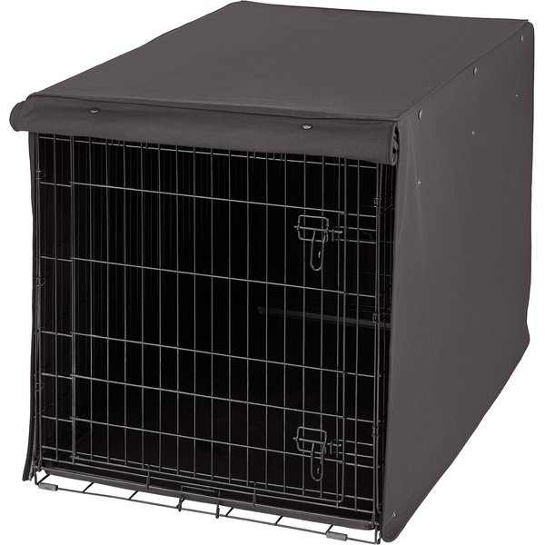 FRISCO Faux linen Dog Crate Cover, Gray, 48in
