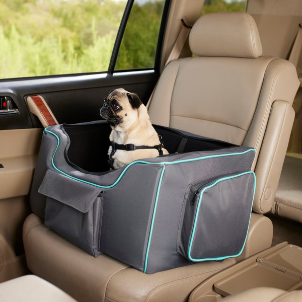 Frisco Travel Dog Bucket Booster Seat, Gray/Teal, Large slide 1 of 6