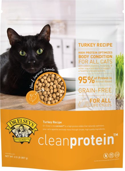 Dr. Elsey's Clean Protein Turkey Recipe Grain-Free Dry Cat Food, 2-lb bag slide 1 of 3