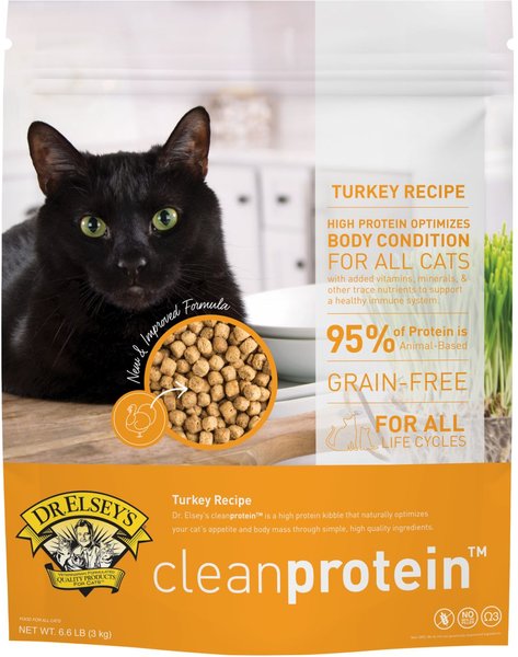 DR. ELSEY'S cleanprotein Turkey Kibble Cat Dry Food, 6.6-lb bag - Chewy.com