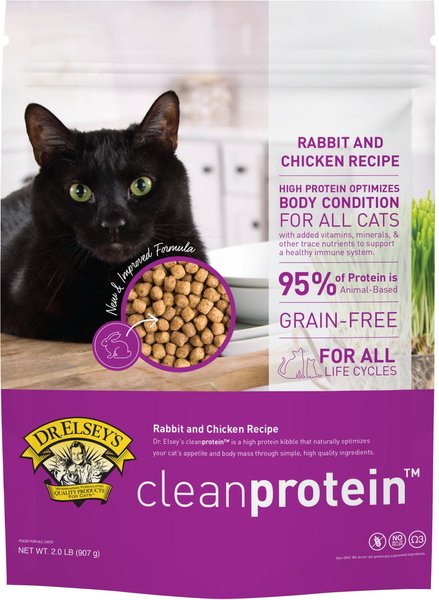 Dr. Elsey's Clean Protein Rabbit Recipe Grain-Free Dry Cat Food, 2-lb bag slide 1 of 3