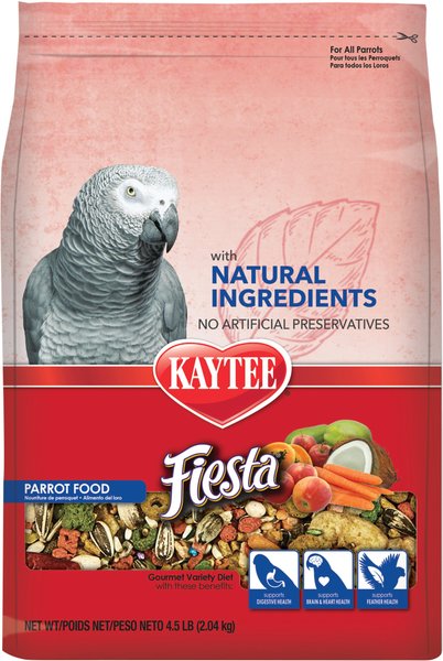 Kaytee Fiesta Natural Ingredients Parrot Bird Food, 4.5-lb bag slide 1 of 10