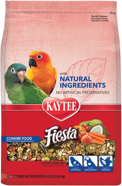 Kaytee Fiesta Natural Ingredients Conure Bird Food, 4.5-lb bag slide 1 of 8
