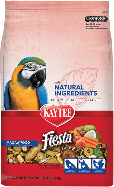 Kaytee Fiesta Natural Ingredients Macaw Bird Food, 4.5-lb bag slide 1 of 11