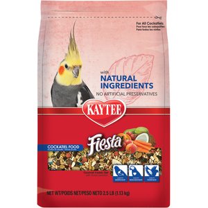 Kaytee Fiesta Natural Ingredients Cockatiel Bird Food, 2.5-lb bag