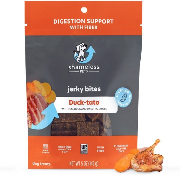 SHAMELESS PETS DuckTato Recipe Jerky Dog Treats, 5oz bag