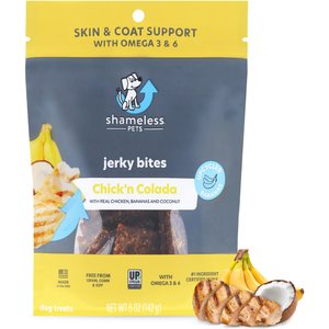 Shameless Pets Chick'n Colada Recipe Jerky Dog Treats, 5-oz bag