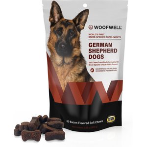WoofWell Health Support Bacon Flavored German Shepherd Soft Chews Dog Supplement, 60 count