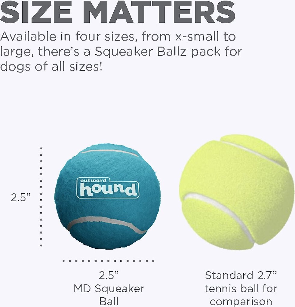 Outward Hound Squeaker Balls Medium Dog Toys, 6 count