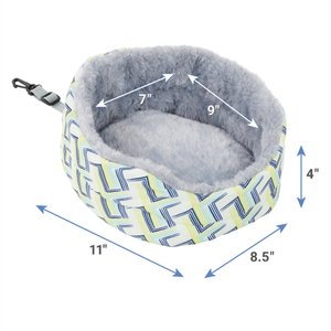 Frisco Geometric Small Pet Plush Oval Cuddler, Multi Color