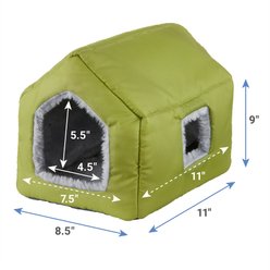 Frisco Forest Plush Small Pet House, Green slide 2 of 3